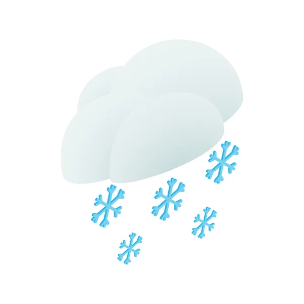 Icône nuage et flocons de neige, style 3d isométrique — Image vectorielle