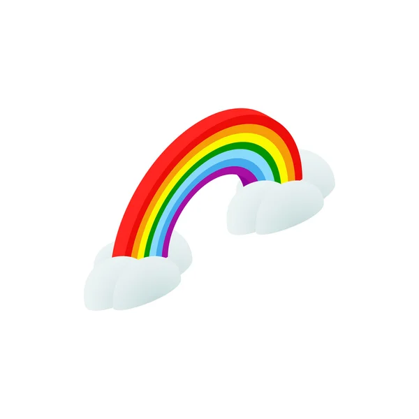 Icono de arco iris y nubes, estilo isométrico 3d — Vector de stock