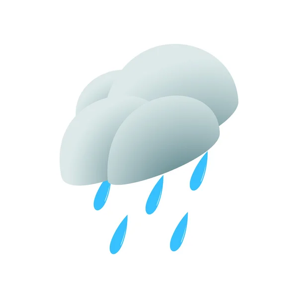 Icono de lluvia fuerte, estilo isométrico 3d — Vector de stock