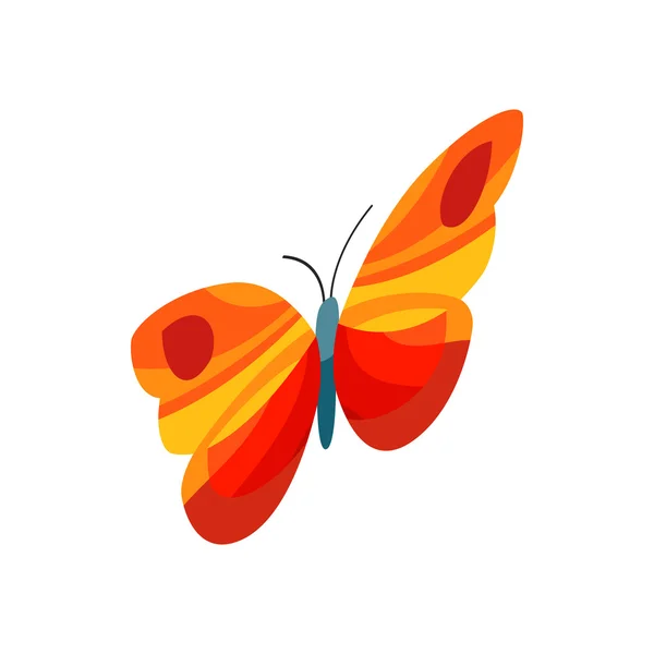 Orangefarbener Schmetterling, isometrischer 3D-Stil — Stockvektor