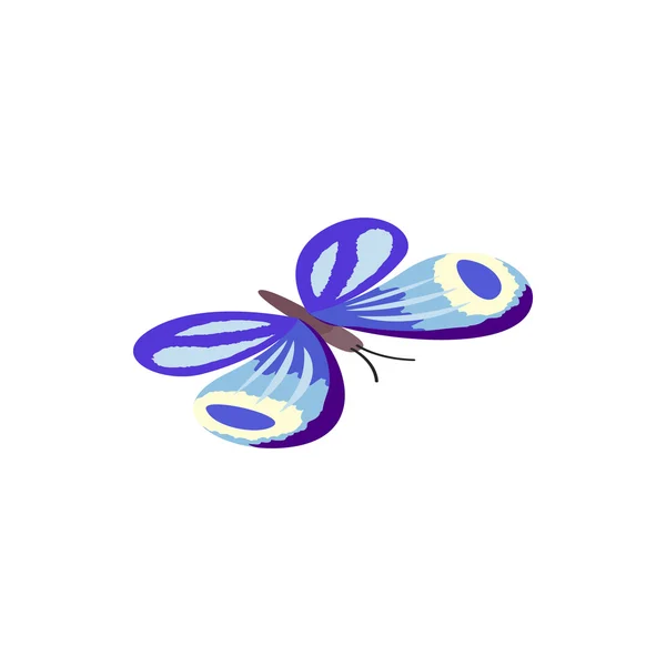 Icono de mariposa azul, estilo isométrico 3d — Vector de stock