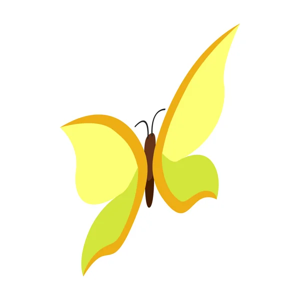 Icono de mariposa amarilla, estilo isométrico 3d — Vector de stock