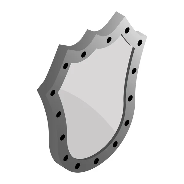 Ícone de escudo de metal, estilo 3D isométrico —  Vetores de Stock
