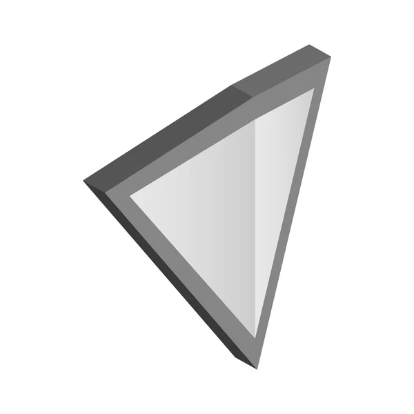 Silver triangular shield icon, isometric 3d style — Stock Vector