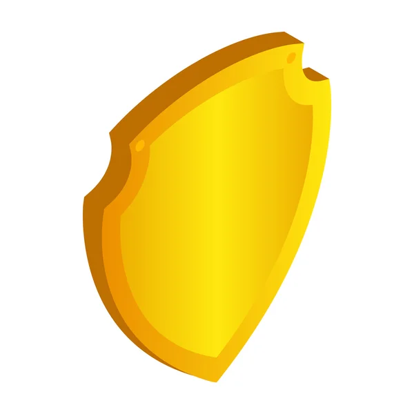 Ícone de escudo de ouro em estilo 3D isométrico —  Vetores de Stock