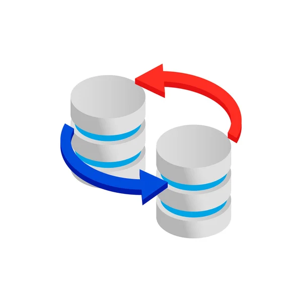 Pictogram van de database van Sync, isometrische 3D-stijl — Stockvector