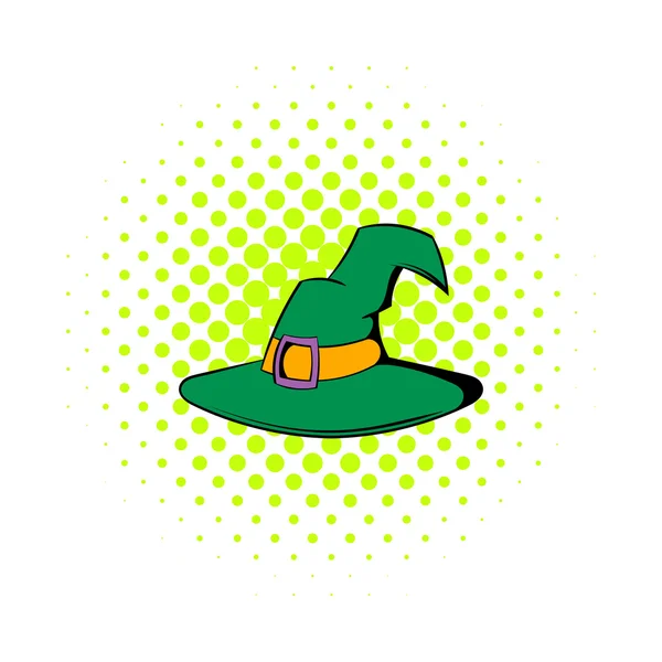 Chapeau de sorcière icône, style BD — Image vectorielle