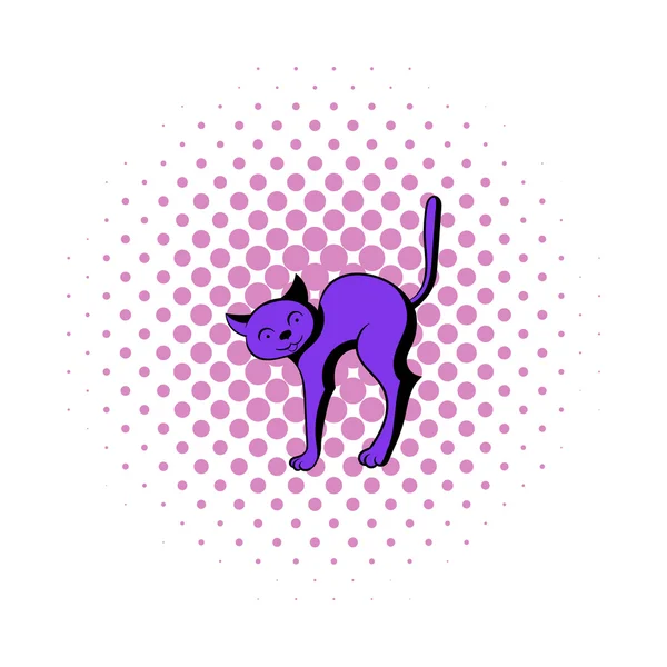 Ícone de gato em estilo quadrinhos — Vetor de Stock