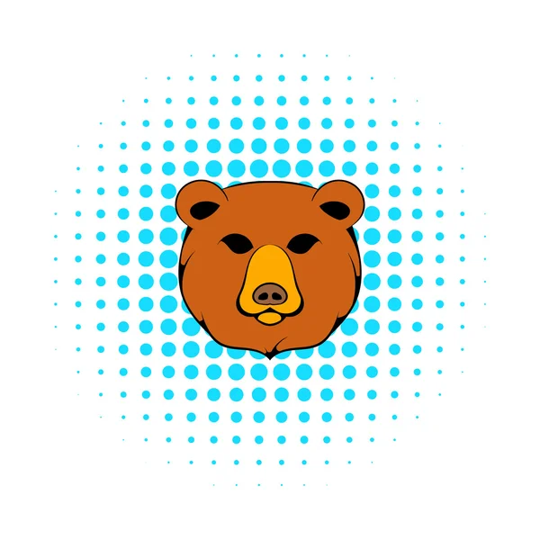 Icono de la cabeza del oso, estilo cómics — Vector de stock