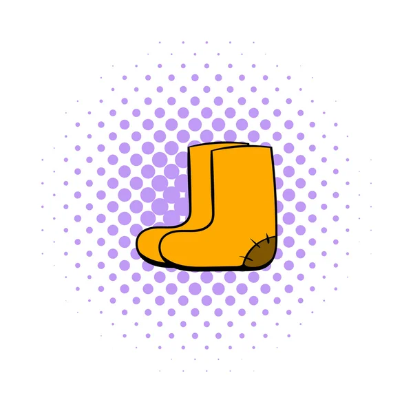 Felt boots icon, comics style — Stock Vector