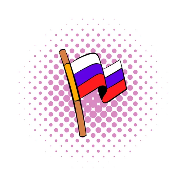 Bandeira da Rússia ícone, estilo quadrinhos — Vetor de Stock