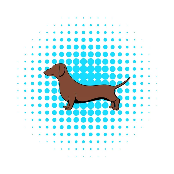 Dachshund icon in comics style — Stock Vector