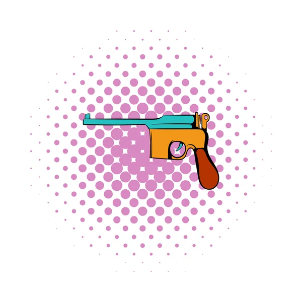 Pistola alemana icono, estilo cómics — Vector de stock