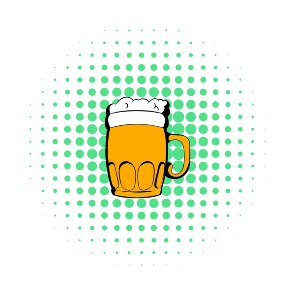 Taza de icono de la cerveza, estilo cómics — Vector de stock