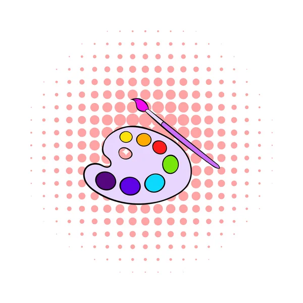 Konst palett med paint pensel ikon, serier stil — Stock vektor