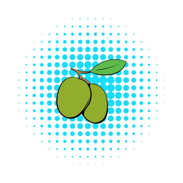 ไอคอนมะกอกสองตัว สไตล์การ์ตูน — ภาพเวกเตอร์สต็อก