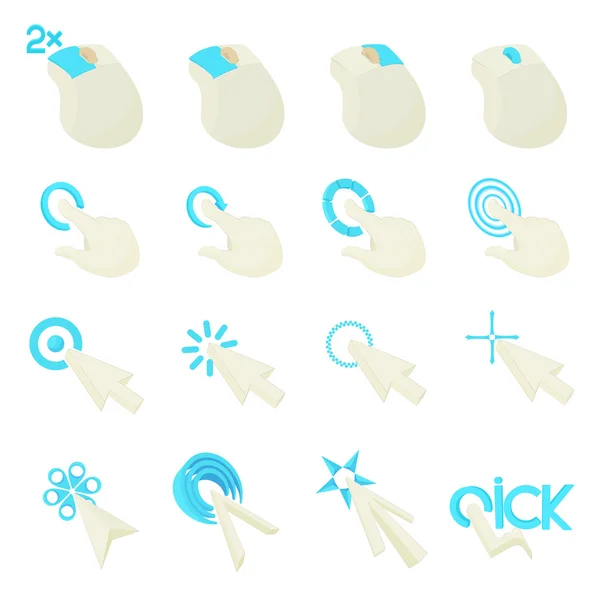 Set ikon penunjuk tetikus, gaya kartun - Stok Vektor