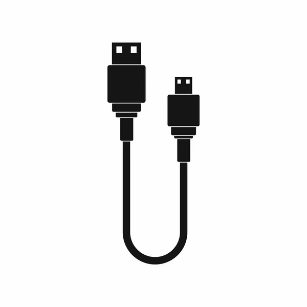 Ícone de cabo USB, estilo simples — Vetor de Stock