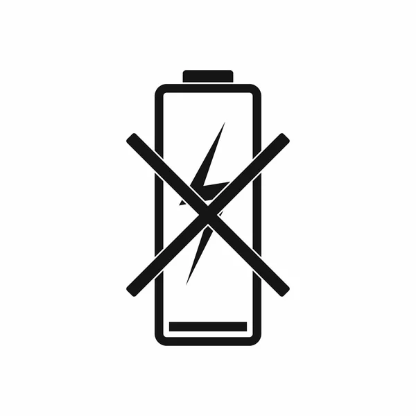 No battery charging sign icon, simple style — Stock Vector
