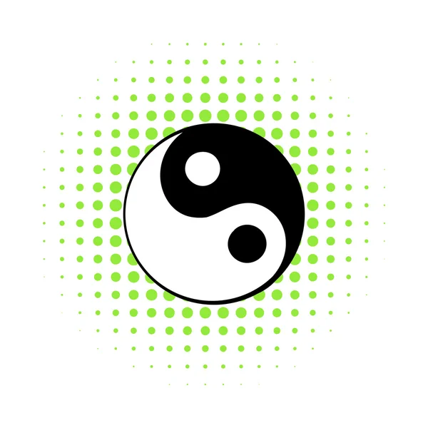 Ying yang ikon, képregény stílusban — Stock Vector