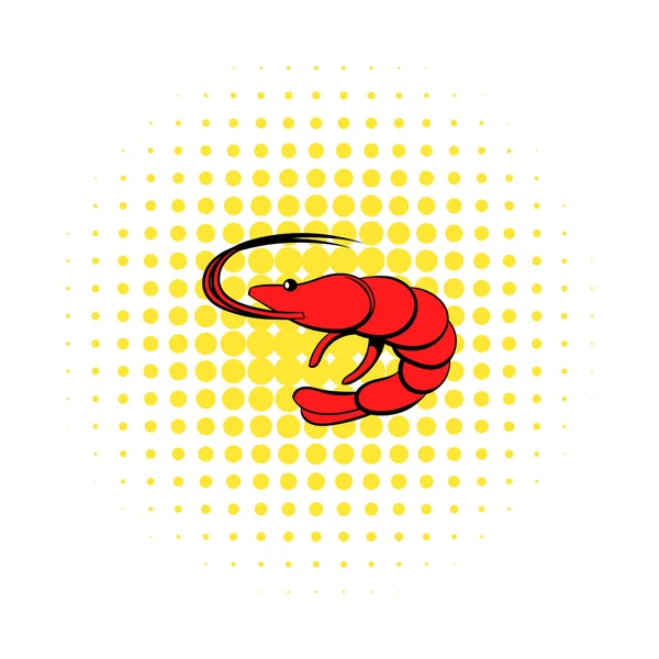 Shrimp-Ikone im Comicstil — Stockvektor
