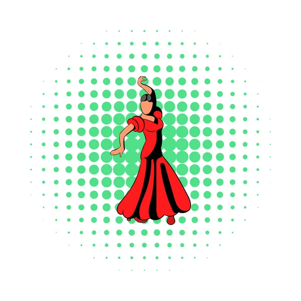 Piros ruhás ikon, képregény stílusban — Stock Vector