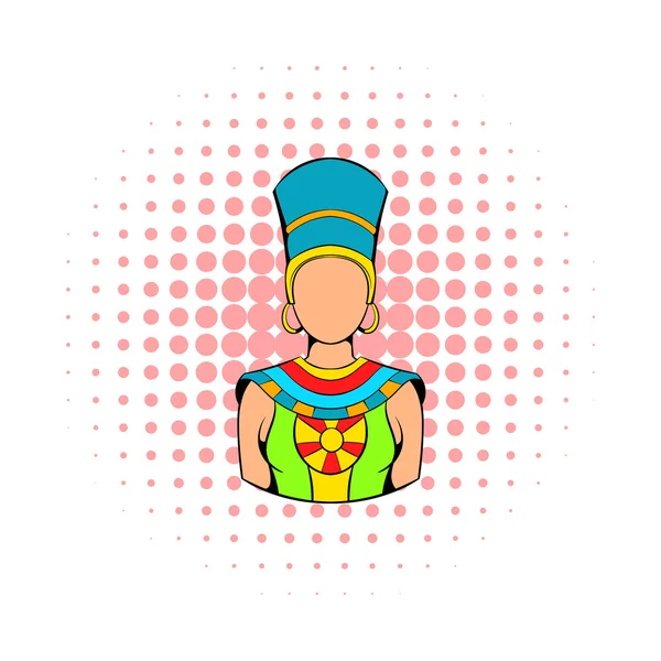 埃及图标，漫画风格的女王/王后 — 图库矢量图片