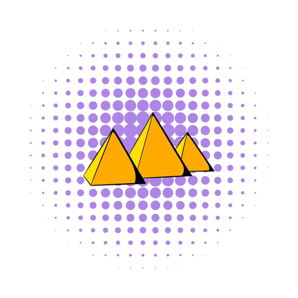 Egyptiska pyramiderna ikon, serier stil — Stock vektor