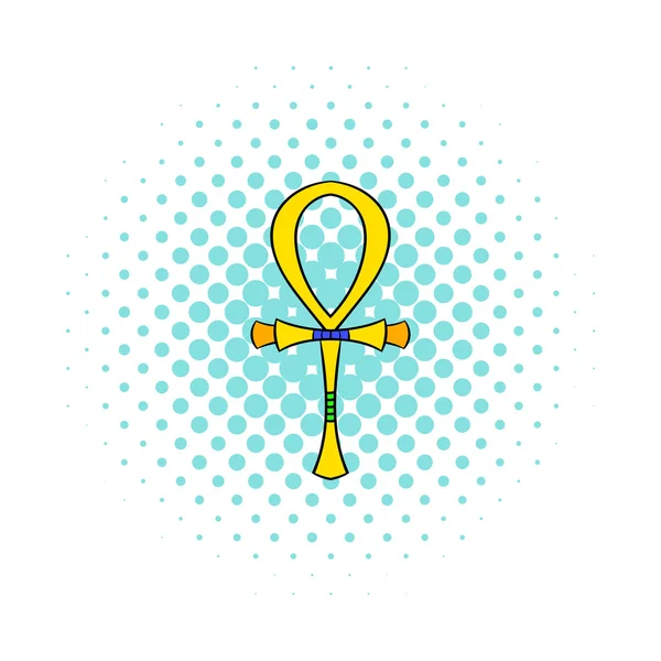 Icono egipcio de Ankh, estilo cómic — Vector de stock