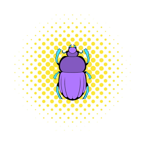 Scarab icon in comics style — Stock Vector