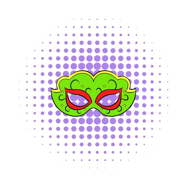 Ícone de máscara de carnaval, estilo quadrinhos — Vetor de Stock