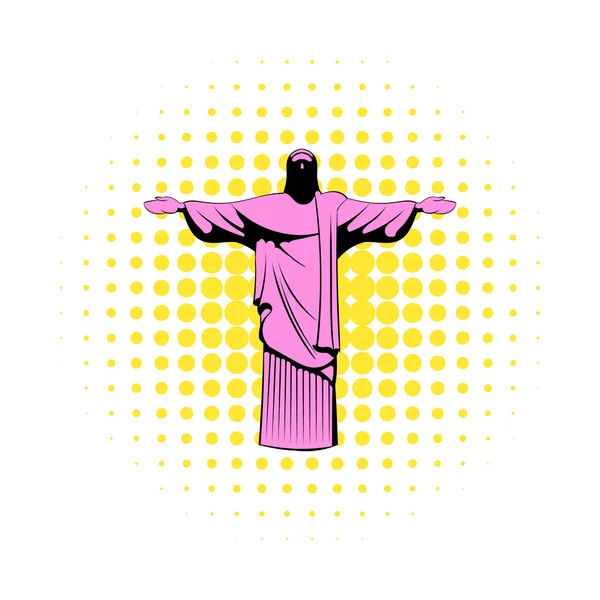 Rio de janeiro christ icon, estilo cómic — Archivo Imágenes Vectoriales