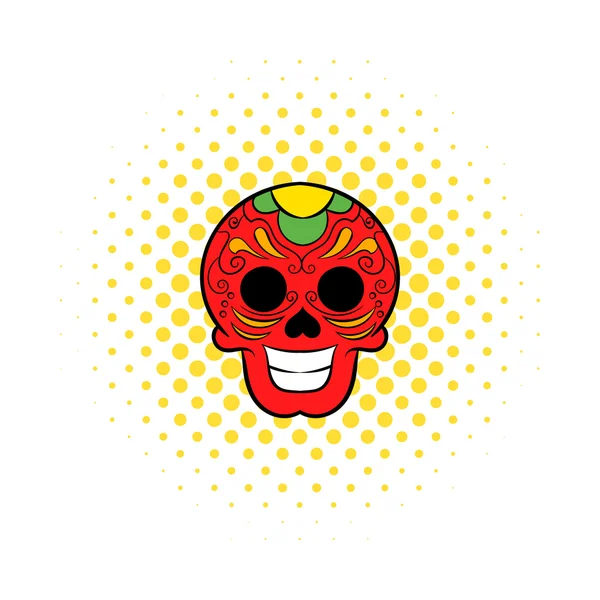 Latin skull icon, comics style — Stock Vector