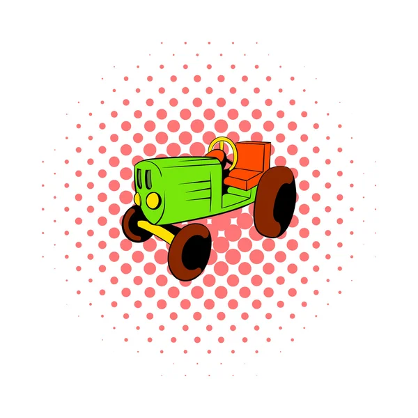 Icono del tractor en el estilo de cómics — Vector de stock