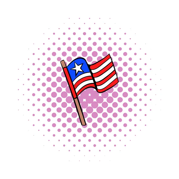 米国の旗のアイコン、コミック スタイル — ストックベクタ