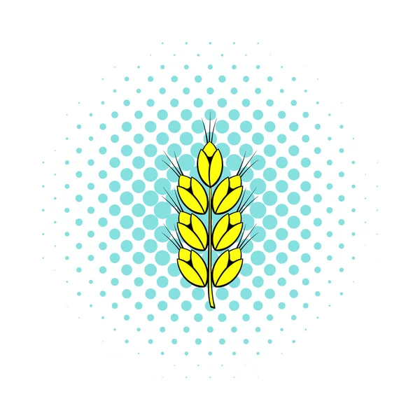 Ear of of wheat icon, comics style — Stock Vector