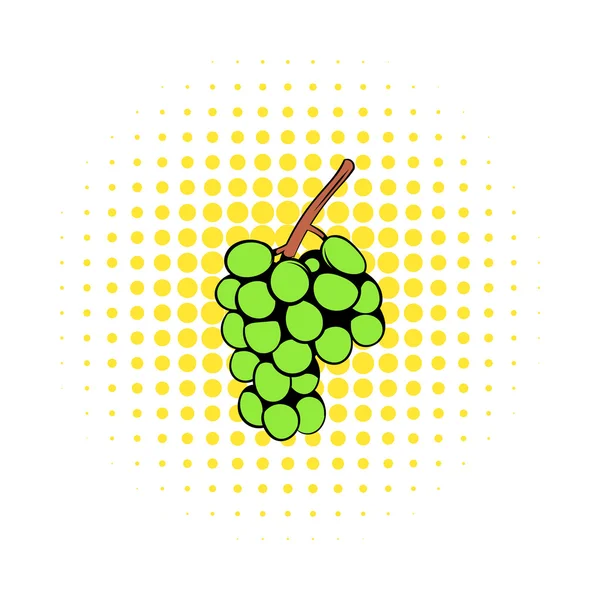 Ícone de ramo de uva verde, estilo quadrinhos — Vetor de Stock