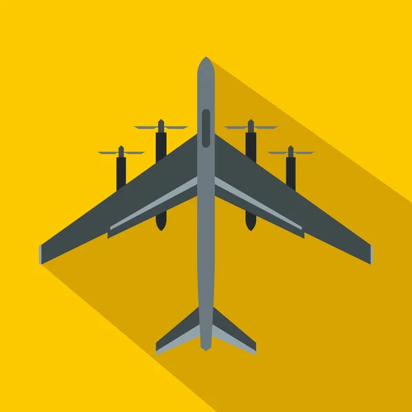 Icône avion de combat, style plat — Image vectorielle