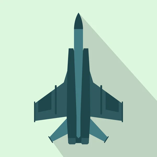 Icono de avión de combate en estilo plano — Vector de stock