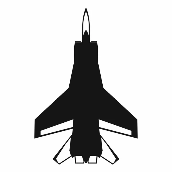 Icône avion de combat, style simple — Image vectorielle