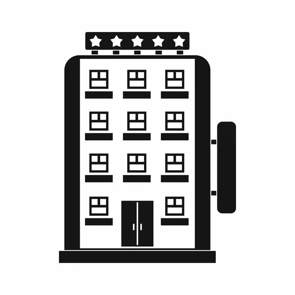 Hotel épület ikon, egyszerű stílus — Stock Vector
