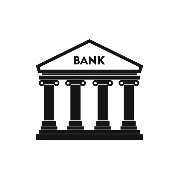 Bank gebouw pictogram, eenvoudige stijl — Stockvector