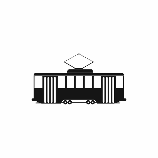 Straßenbahn-Ikone im schlichten Stil — Stockvektor