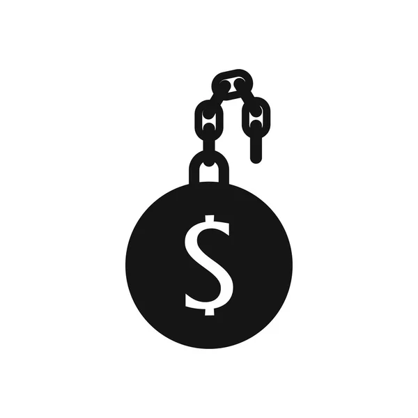 Geld-Sklaven-Ikone, einfacher Stil — Stockvektor