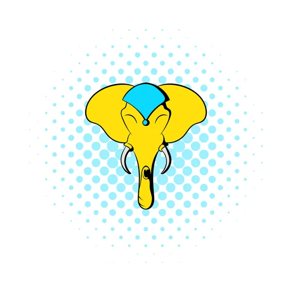 Kopf der Elefanten-Ikone, Comicstil — Stockvektor