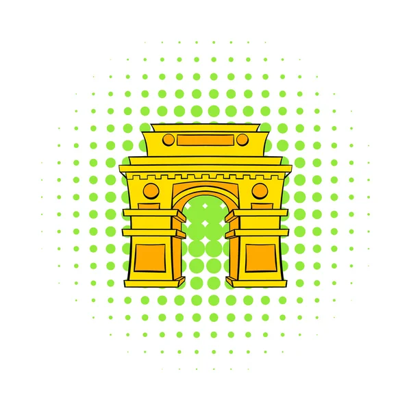 Puerta, Nueva Delhi, icono de la India, estilo cómics — Vector de stock