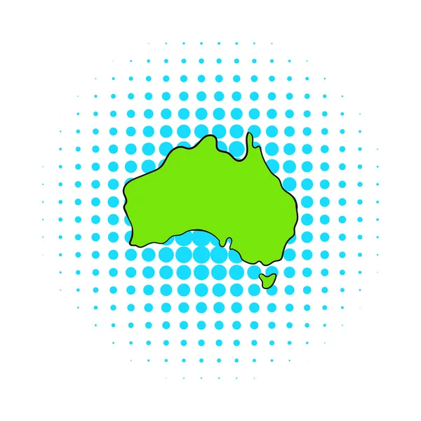 オーストラリア アイコン、コミック スタイルの地図 — ストックベクタ