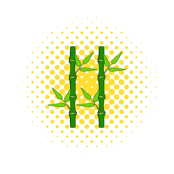 Icono de tallo de bambú verde en estilo cómico — Vector de stock