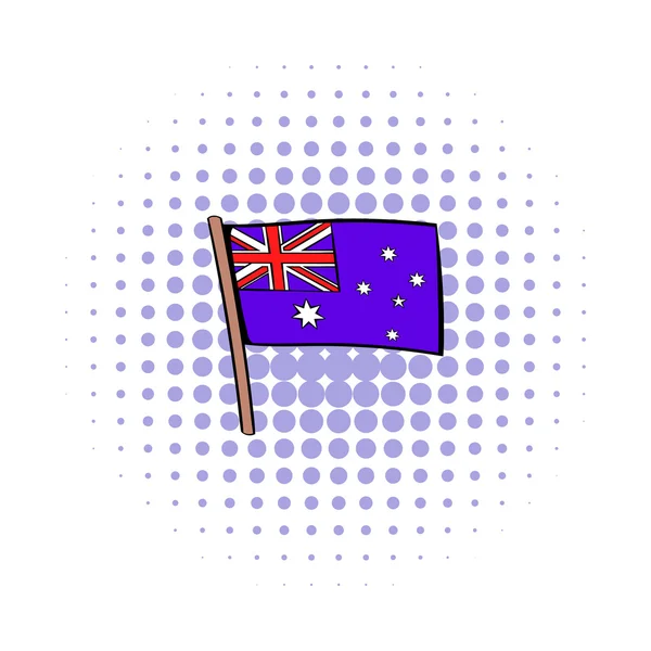 Vlajka Austrálie ikony ve stylu komiksů — Stockový vektor