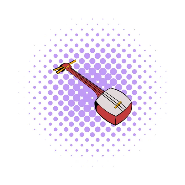 Icono tradicional japonés de shamisen, estilo cómic — Vector de stock